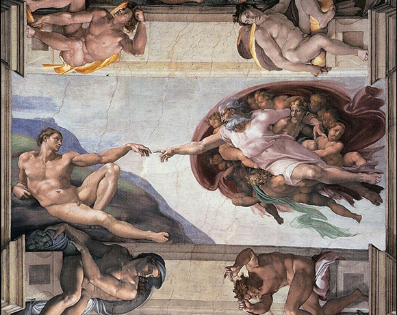 The Creation of Adam depicted on the Sistine Chapel ceiling by Michelangelo, 1508-1512-web.jpg